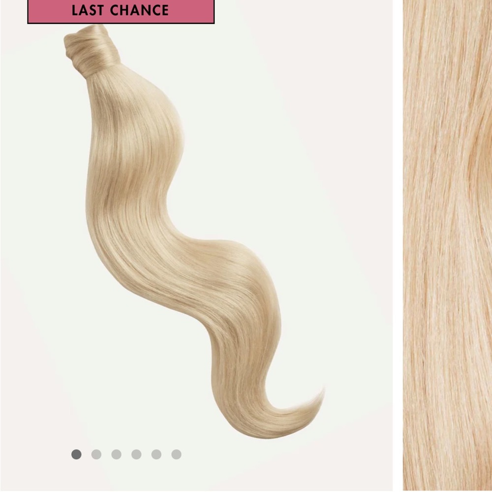 Luxy hair extension ponytail (ash blonde) 16” never worn out